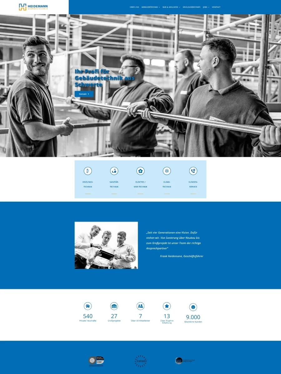 Alte Website von Th. H. Heidemann GmbH & Co. KG