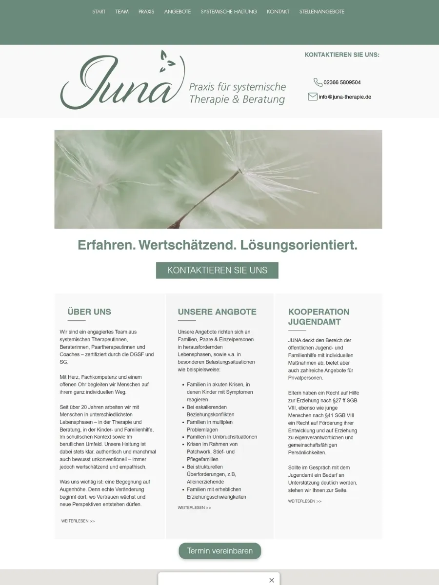 Alte Website von JUNA GbR