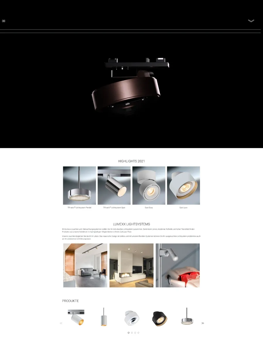 Alte Website von LUMEXX light systems GmbH