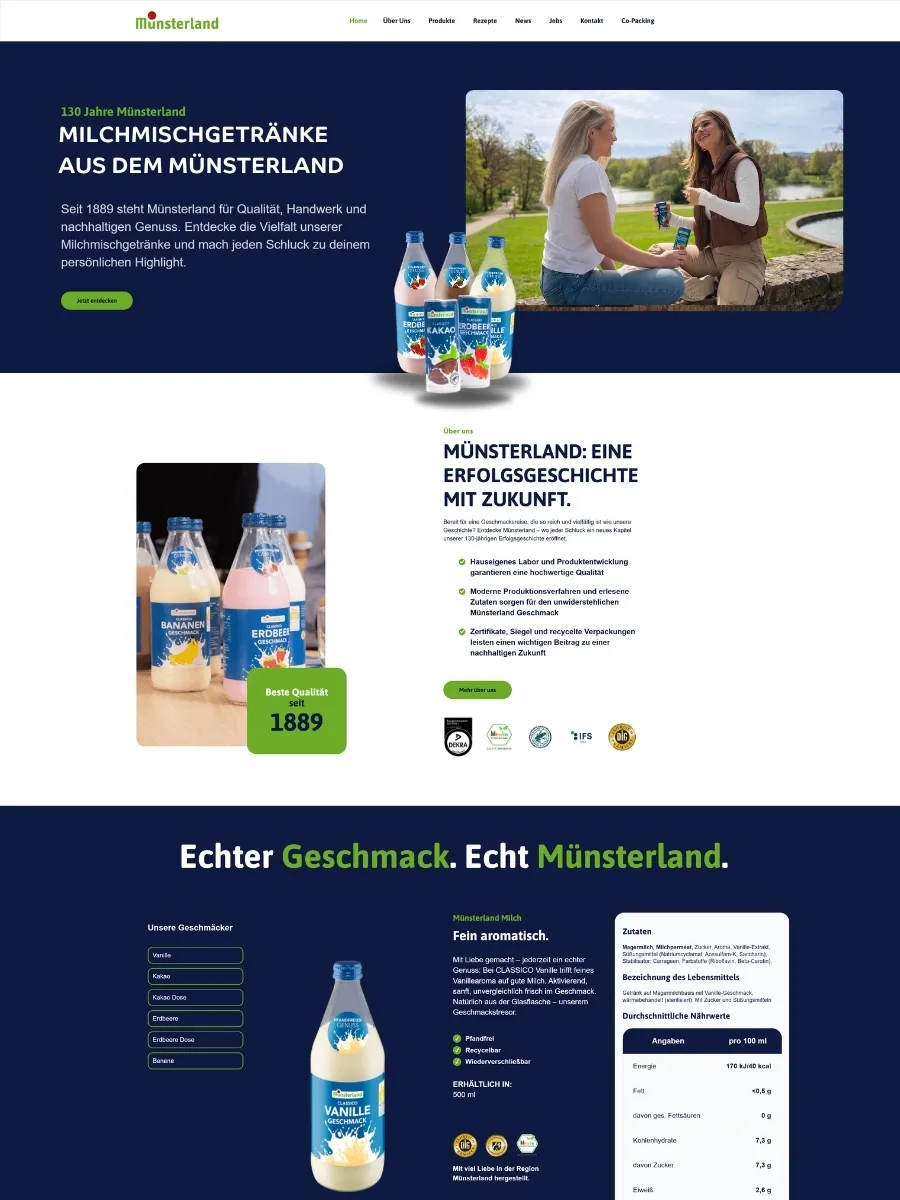 Neue Website von Münsterland J. Lülf GmbH, von uns erstellt